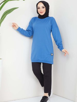 Mavi Aksesuarlı Tunik Mavi Aksesuarlı Tunik