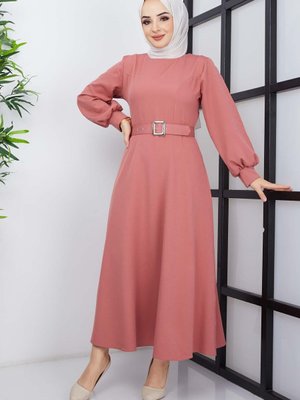 Gül Kurusu Prenses Atlas Elbise