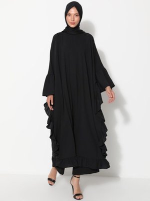 Fırfırlı Ferace Siyah Fırfırlı Ferace Siyah