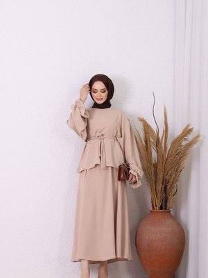 Gömlek Etek Takım Bej