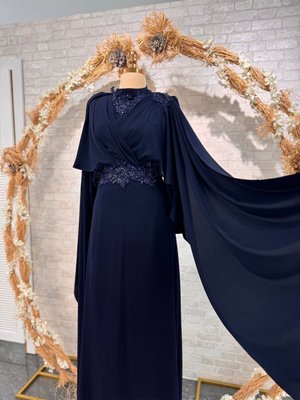 Lacivert Abiye Elbise