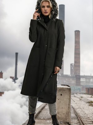 Füme Kürklü Kaşe Kaban Füme Kürklü Kaşe Kaban