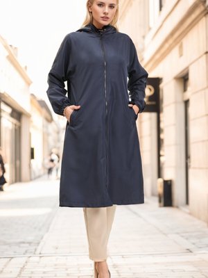 Lacivert Kapüşonlu Cepli Kap Lacivert Kapüşonlu Cepli Kap