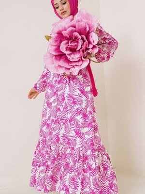 Fuşya Oversize Viskon Elbise Fuşya Oversize Viskon Elbise