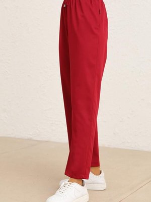 Bordo Cepli Bol Paça Pantolon