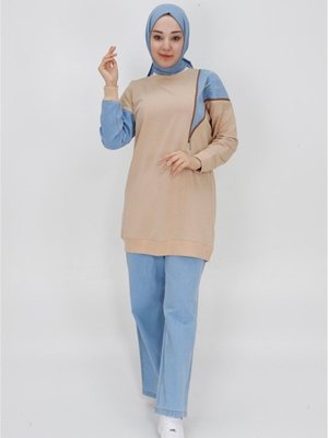 Taş Fermuar Ve Detaylı İp Kumaş İkili Takım Taş Fermuar Ve Detaylı İp Kumaş İkili Takım