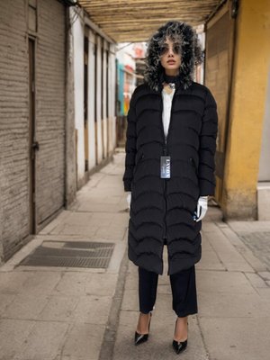 Siyah Kürklü Şişme Mont Siyah Kürklü Şişme Mont