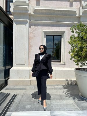 Roza İkili Takım Siyah