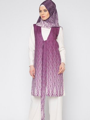 Mor Desenli Yelek Mor Desenli Yelek