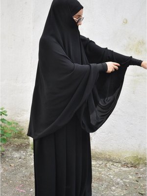 İğneli Çarşaf İpek Gizli Peçeli Sandy Kol