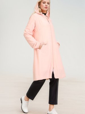 Pembe Kapüşonlu Viskon Kap Pembe Kapüşonlu Viskon Kap