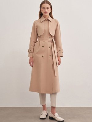 Çift Rüzgarlıklı Kruvaze Trençkot Çift Rüzgarlıklı Kruvaze Trençkot