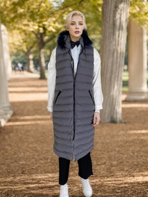 Gri Kapuşonlu Şişme Yelek Gri Kapuşonlu Şişme Yelek