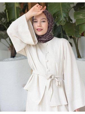 Natürel Kaplama Düğme Etekli Takım