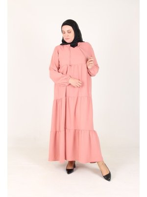 İnci Ayrobin Farbalı Kolları Lastikli Elbise Beden