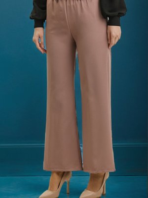 Vizon Beli Lastikli Bol Paça Pantolon Vizon Beli Lastikli Bol Paça Pantolon