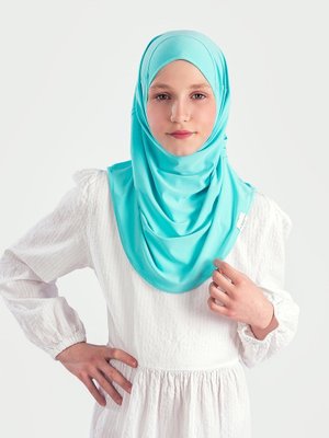 Mint Pratik Pileli Çocuk Hazır Türban Mint Pratik Pileli Çocuk Hazır Türban