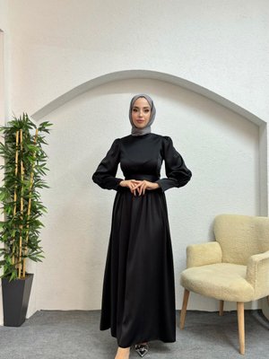 Siyah Hüma Abiye Elbise