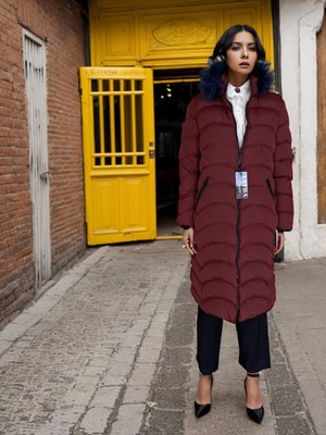 Bordo Kapuşonlu Şişme Mont Bordo Kapuşonlu Şişme Mont