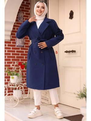 İndigo Apolet Detaylı Trençkot İndigo Apolet Detaylı Trençkot
