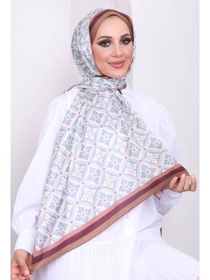 Bordo Akel Desenli Alfa Silk Şal Bordo Akel Desenli Alfa Silk Şal