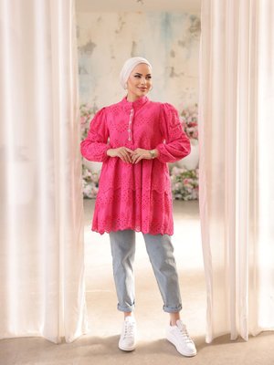 Hakim Yaka Fırfırlı Fisto Tunik