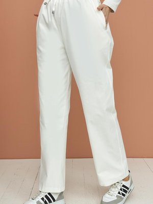 Ekru Beli Lastikli Kot Pantolon