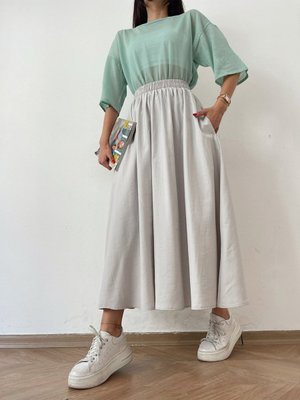 Cepli Paraşüt Etek Gri Cepli Paraşüt Etek Gri