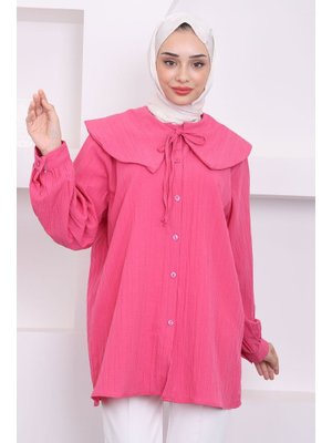 Fuşya Bebe Yaka Bürümcük Tunik