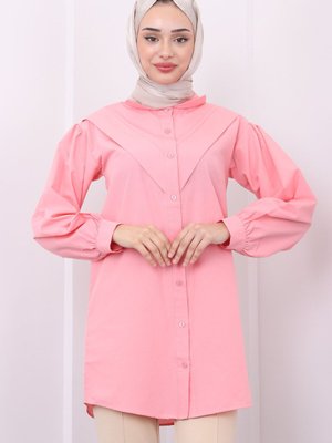 Pudra Ön Katlı Tunik Pudra Ön Katlı Tunik