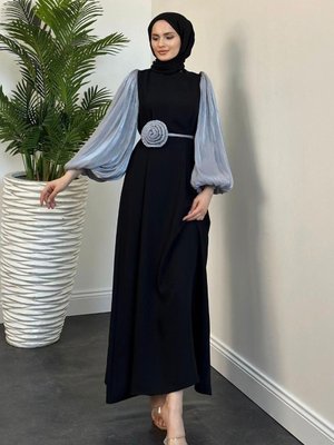 Rose Abiye Elbise Gri