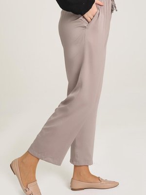 Koyu Bej Cepli Bol Paça Pantolon