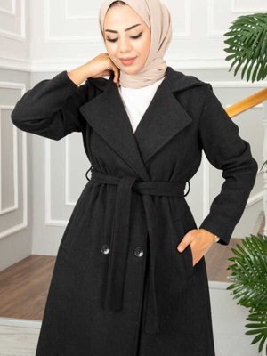 Düğmeli Kaban Siyah