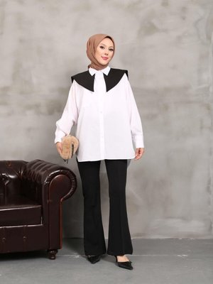 Beyaz Denizci Yaka Tunik Beyaz Denizci Yaka Tunik