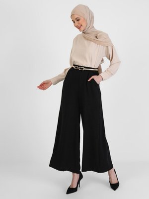 Beli Lastikli Pantolon Etek Siyah Beli Lastikli Pantolon Etek Siyah