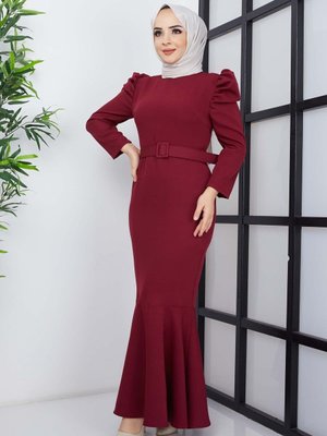 Bordo Balık Elbise