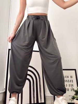 Gri Sandy Kumaş Esnek Havuç/şalvar Pantolon