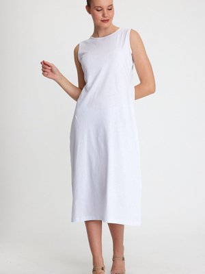 Beyaz Kolsuz Elbise Astarı İçlik Pamuk