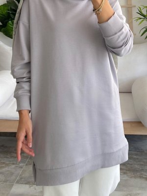 Basic Sweatshirt Gri