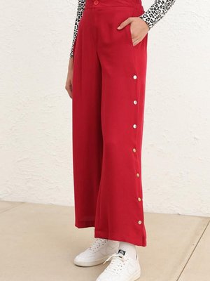 Bordo Cepli Bol Paça Pantolon