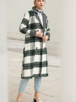 Yeşil Kruvaze Yaka Kaşe Kaban Yeşil Kruvaze Yaka Kaşe Kaban