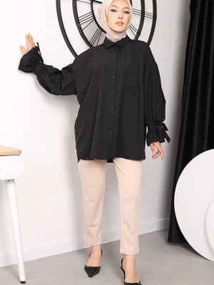 Siyah Kolları Bağlamalı İpli Tunik Siyah Kolları Bağlamalı İpli Tunik