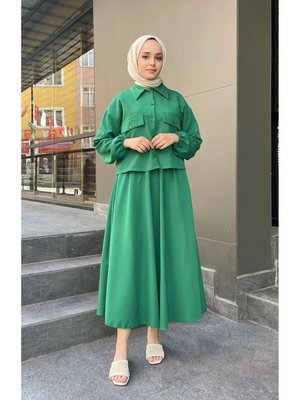 Yeşil Oversize Etekli Takım Yeşil Oversize Etekli Takım