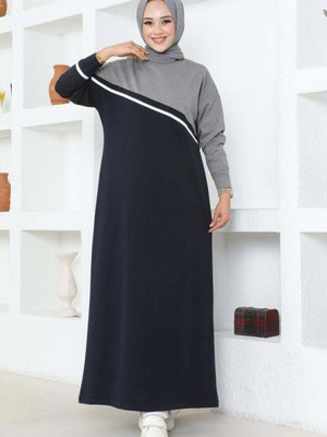 Şerit Detaylı Spor Elbise Lacivert