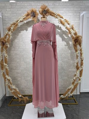 Pudra Pembe Abiye Elbise