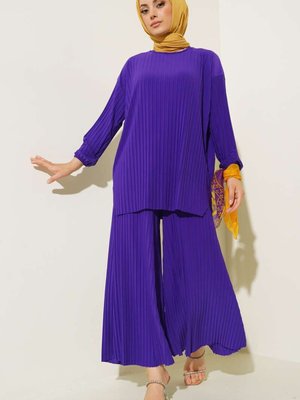 Sandy Likralı Esnek Pliseli Kumaş Alt Üst Takım