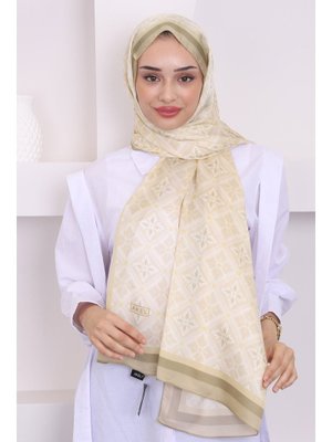 Bej/haki Akel Desenli Alfa Silk Şal Bej/haki Akel Desenli Alfa Silk Şal