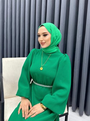 İnci Kemerli Elbise