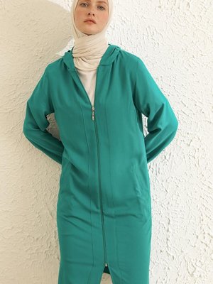 Yeşil Kapüşonlu Cepli Kap Yeşil Kapüşonlu Cepli Kap