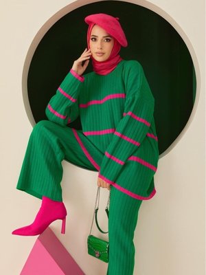 Yeşil Çizgili Triko Takım Yeşil Çizgili Triko Takım